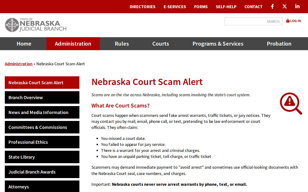 Rock County traffic warrant search scam warning source