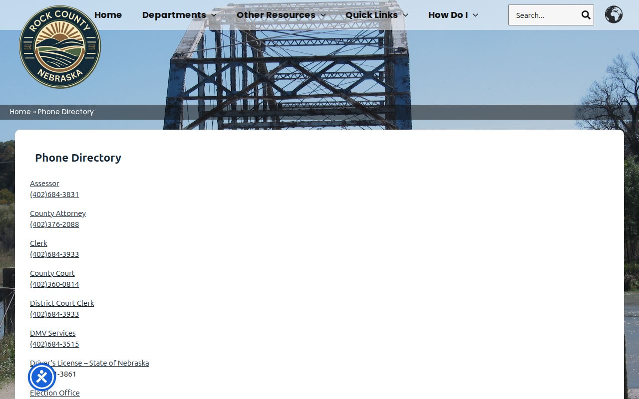 Rock County warrant records government office directory