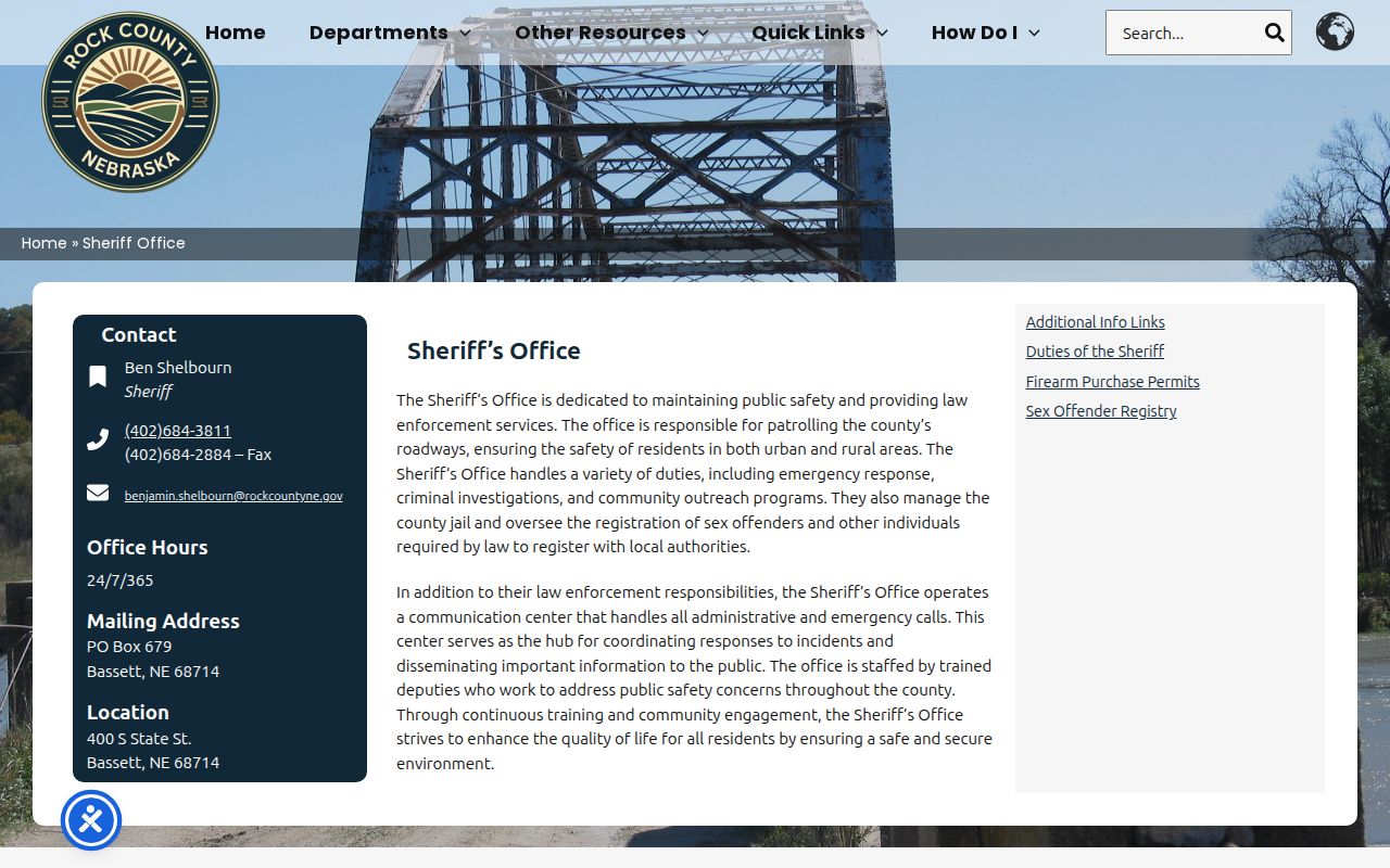 Rock County warrant records Sheriff office information